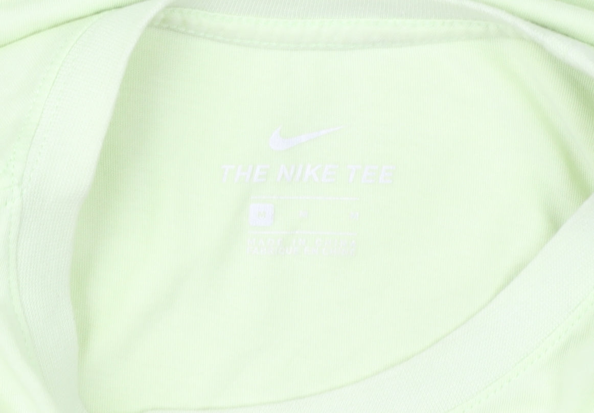 Nike Men's Green Crew Neck T-Shirt, Size M, Solid Style
