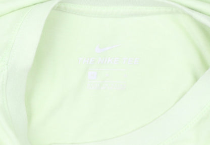 Nike Men's Green Crew Neck T-Shirt, Size M, Solid Style