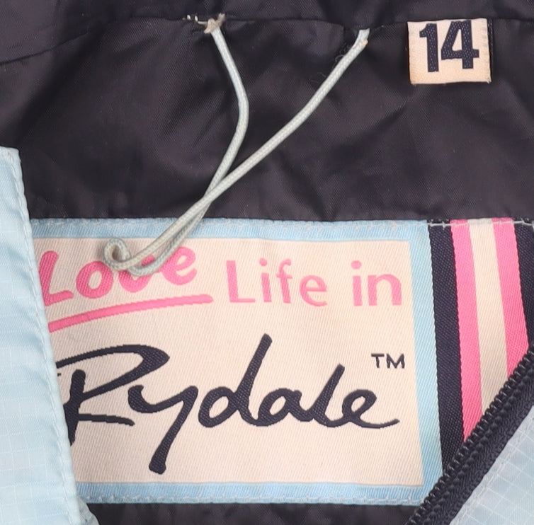 Rydale Women's Blue Hooded Windbreaker Jacket Size 14