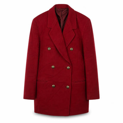 Eastex Women's Red Wool Double-Breasted Coat, Size 10