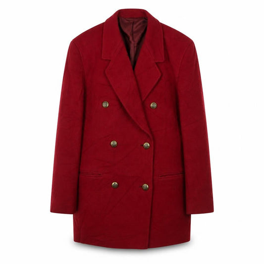 Eastex Women's Red Wool Double-Breasted Coat, Size 10