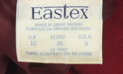 Eastex Women's Red Wool Double-Breasted Coat, Size 10