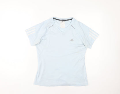 Adidas Women's Blue V-Neck Athletic T-Shirt