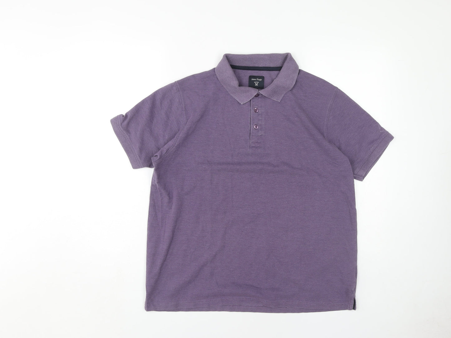James Pringle Men's Purple Polo M Short Sleeve Casual