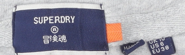Womens UK Size 10 Superdry Grey Basic T-Shirt