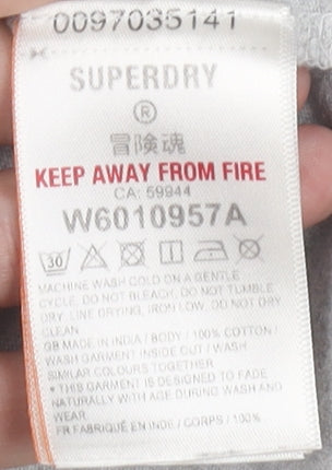 Womens UK Size 10 Superdry Grey Basic T-Shirt