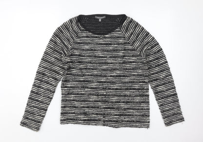 Laura Ashley Women's Black Striped Jumper UK 14