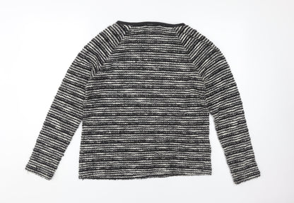 Laura Ashley Women's Black Striped Jumper UK 14
