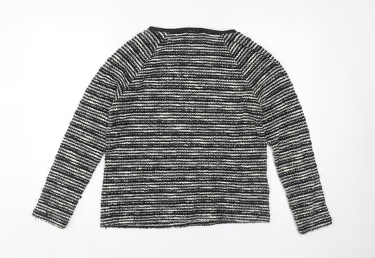 Laura Ashley Women's Black Striped Jumper UK 14