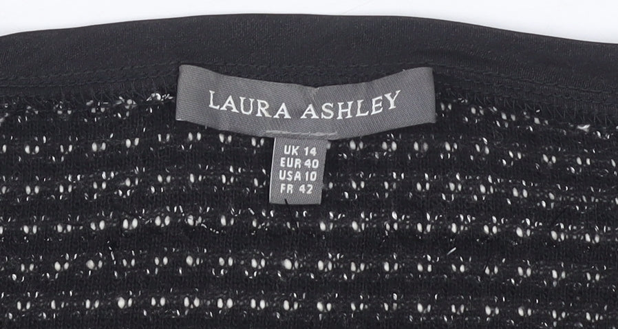 Laura Ashley Women's Black Striped Jumper UK 14