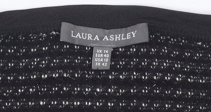 Laura Ashley Women's Black Striped Jumper UK 14