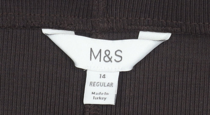 Marks and Spencer Women's Brown Sheath Dress - Size 14