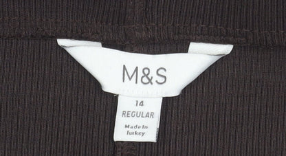Marks and Spencer Women's Brown Sheath Dress - Size 14