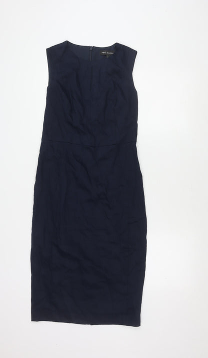 Next Women's Blue Sheath Dress Size 10 Sleeveless