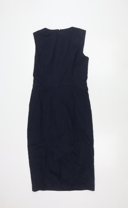 Next Women's Blue Sheath Dress Size 10 Sleeveless