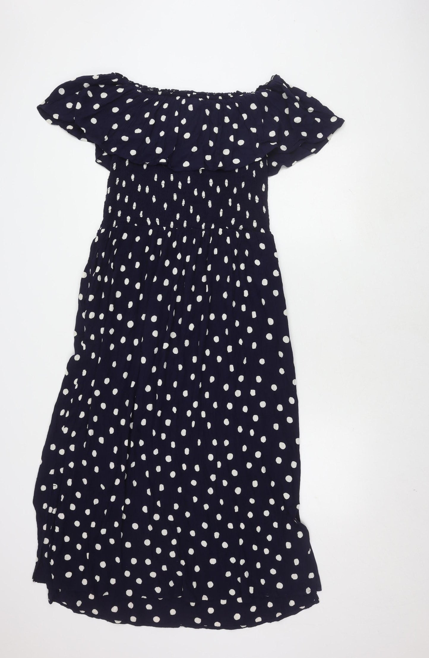 Next Women's Blue Polka Dot Off-Shoulder Dress, Size 18T