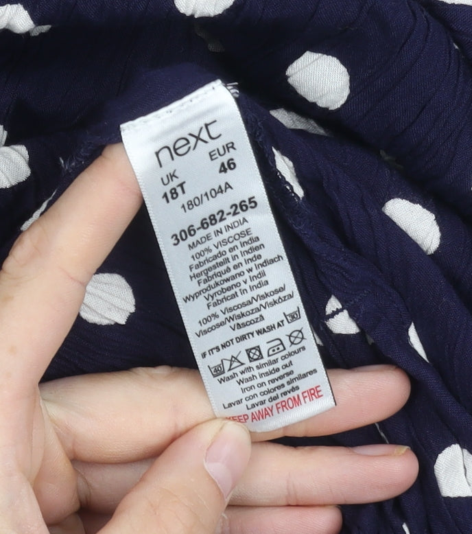 Next Women's Blue Polka Dot Off-Shoulder Dress, Size 18T