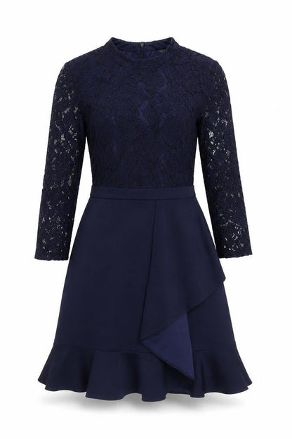 Oasis Women's Blue Short Lace Dress Size 8
