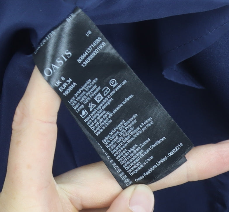 Oasis Women's Blue Short Lace Dress Size 8