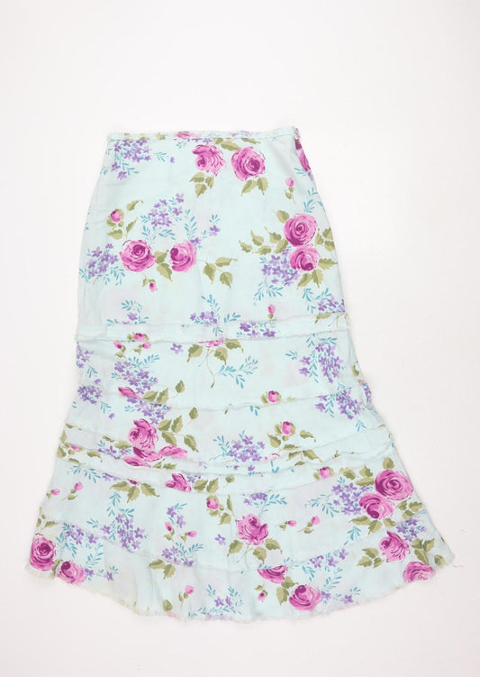 Per Una Women's Floral A-Line Skirt Multicoloured Size 12