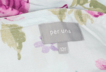 Per Una Women's Floral A-Line Skirt Multicoloured Size 12