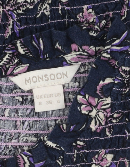 Womens UK Size 8 Monsoon Multicoloured Basic Blouse