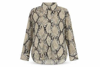 H&M Women’s Multicoloured Size 12 Animal Print Button-Up Shirt