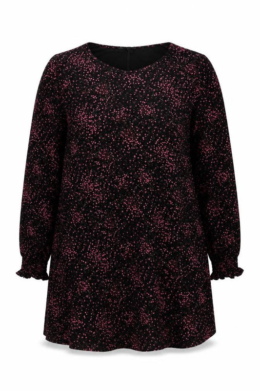 Evans Black Floral Long Sleeve Plus Dress Women
