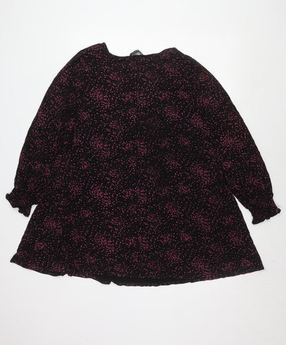 Evans Black Floral Long Sleeve Plus Dress Women
