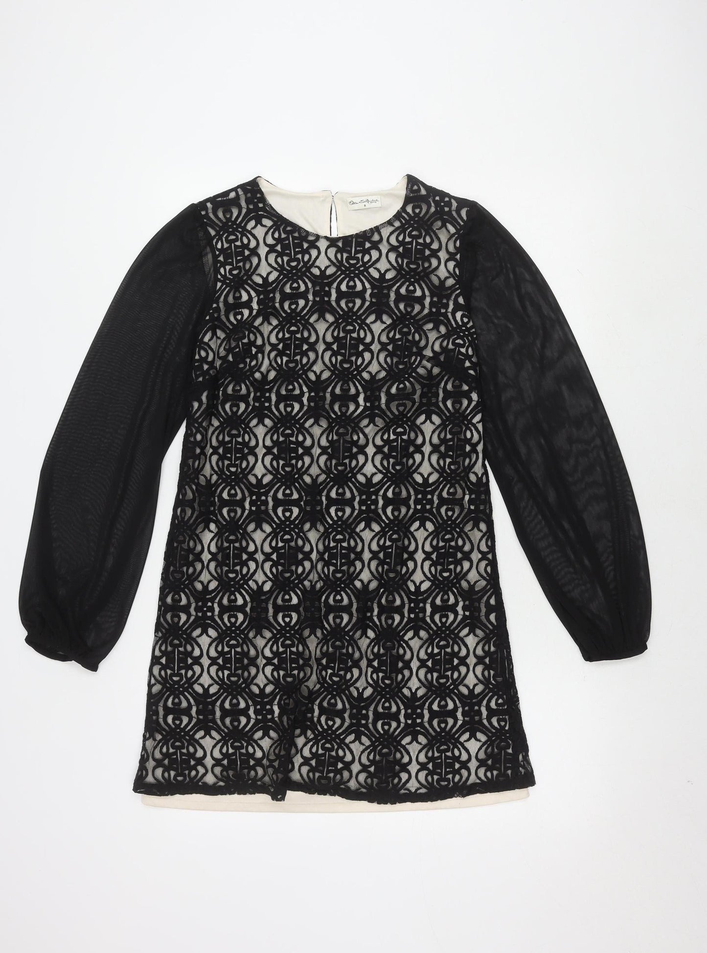 Miss Selfridge Women’s Black Ivory Long Sleeve Dress