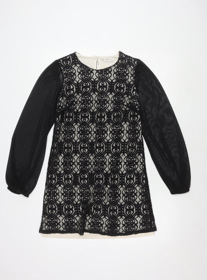 Miss Selfridge Women’s Black Ivory Long Sleeve Dress