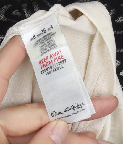 Miss Selfridge Women’s Black Ivory Long Sleeve Dress