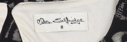 Miss Selfridge Women’s Black Ivory Long Sleeve Dress