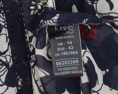 Marks and Spencer Women's Floral Dress, Size 14, Beaded