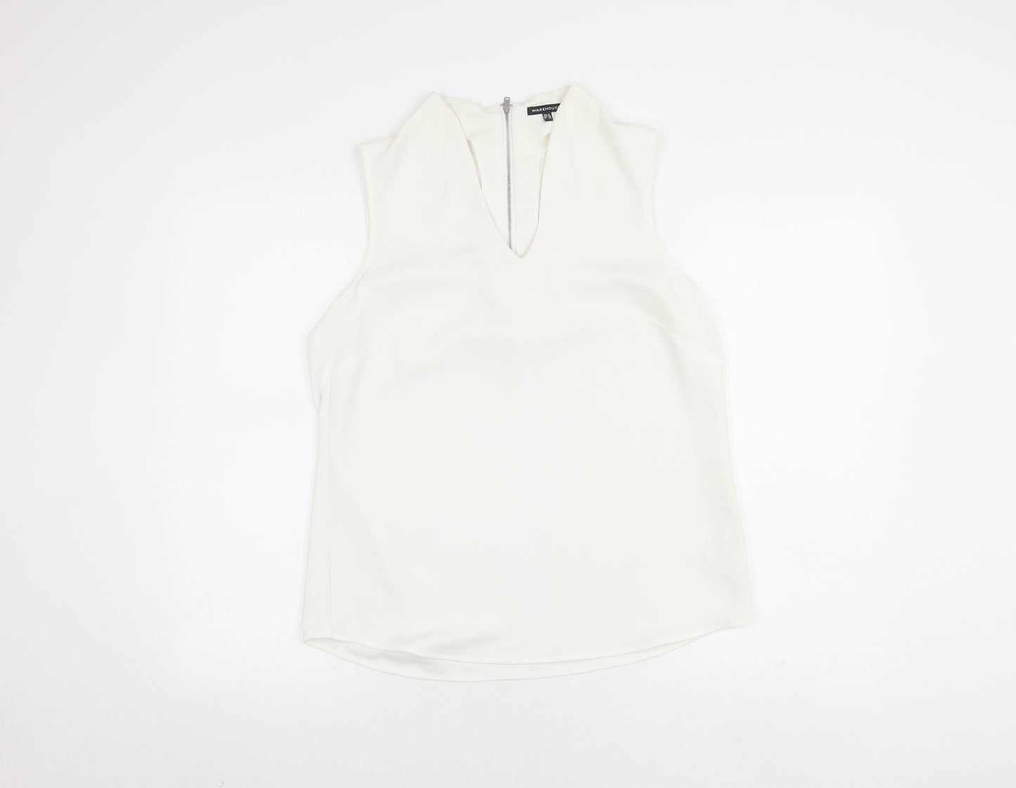 Womens UK Size 12 Warehouse White Basic Blouse