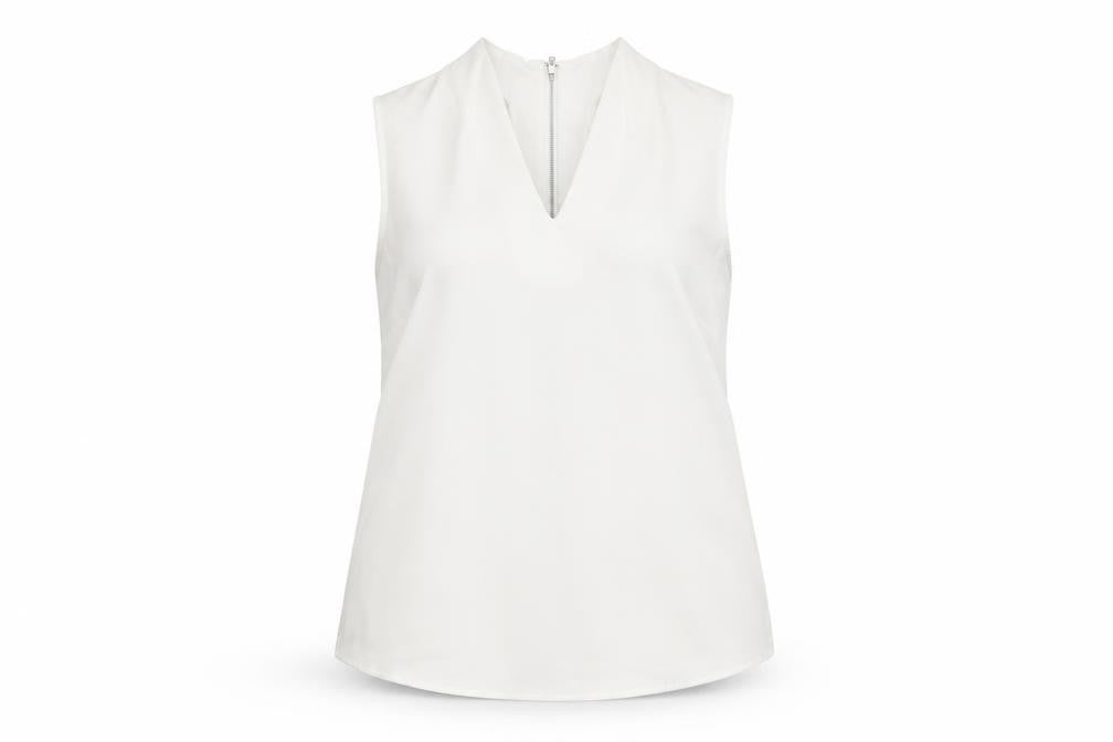 Womens UK Size 12 Warehouse White Basic Blouse