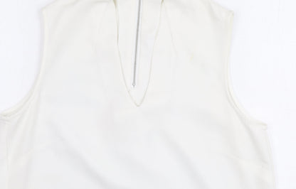Womens UK Size 12 Warehouse White Basic Blouse
