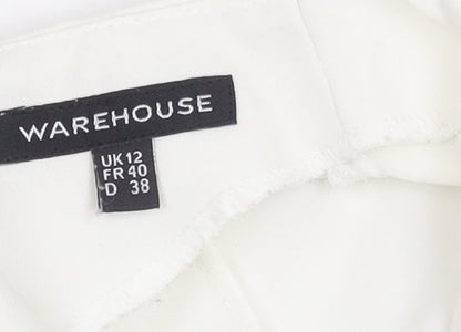 Womens UK Size 12 Warehouse White Basic Blouse