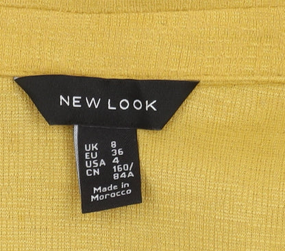 New Look Women's Yellow Blazer, Size 8, Regular Knit