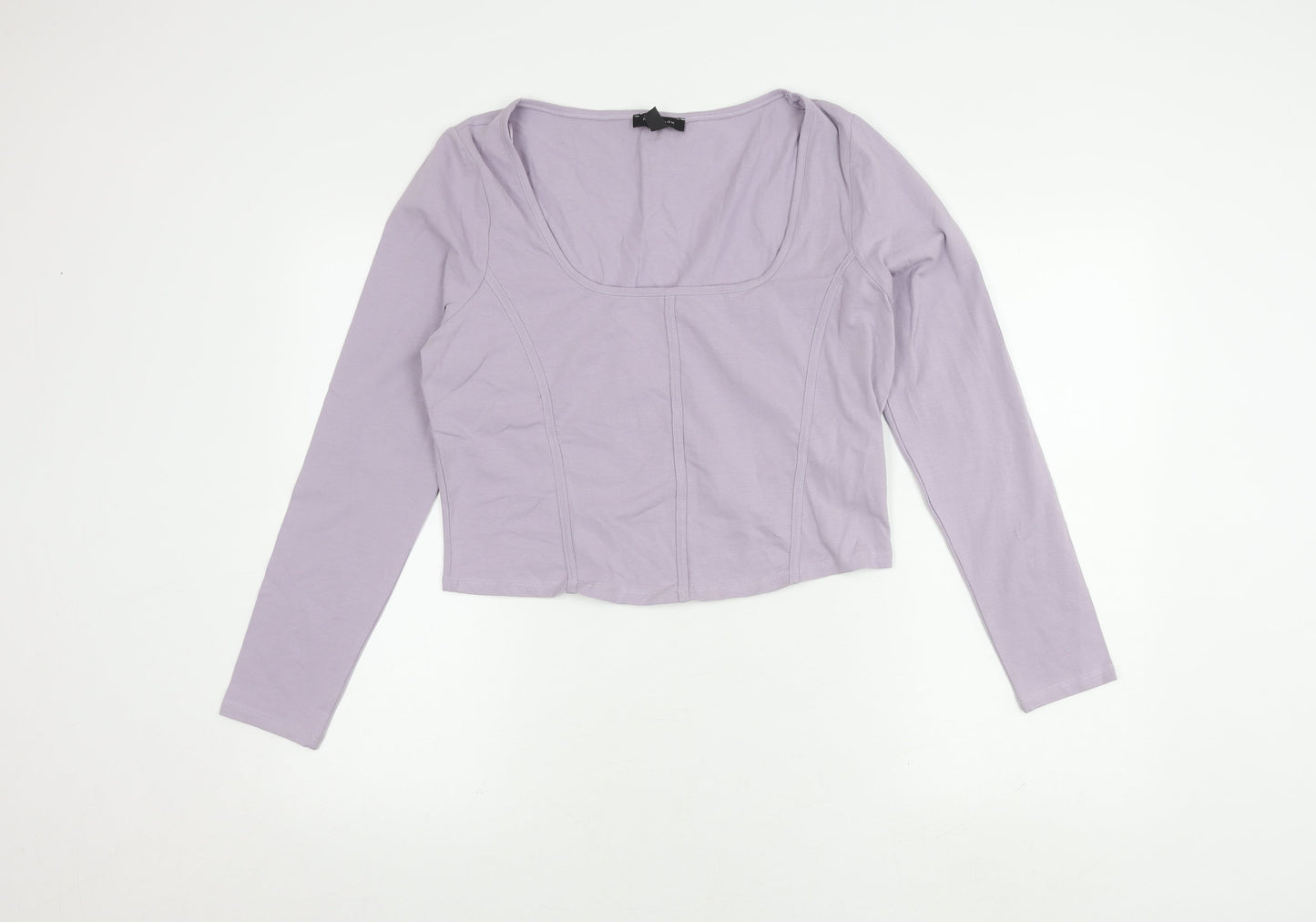 Womens UK Size 16 New Look Purple Cropped Blouse