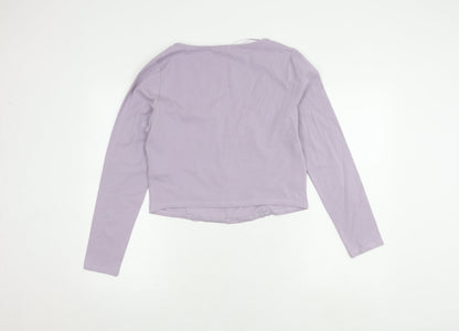 Womens UK Size 16 New Look Purple Cropped Blouse