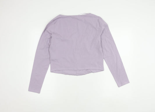 New Look Women's Purple Cotton Long Sleeve Top Size 16