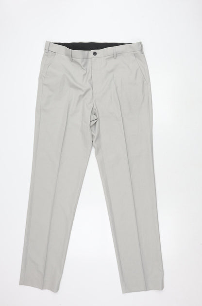 Marks and Spencer Men's Grey Dress Pants 36 Long Regular