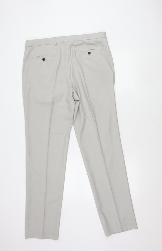 Marks and Spencer Men's Grey Dress Pants 36 Long Regular