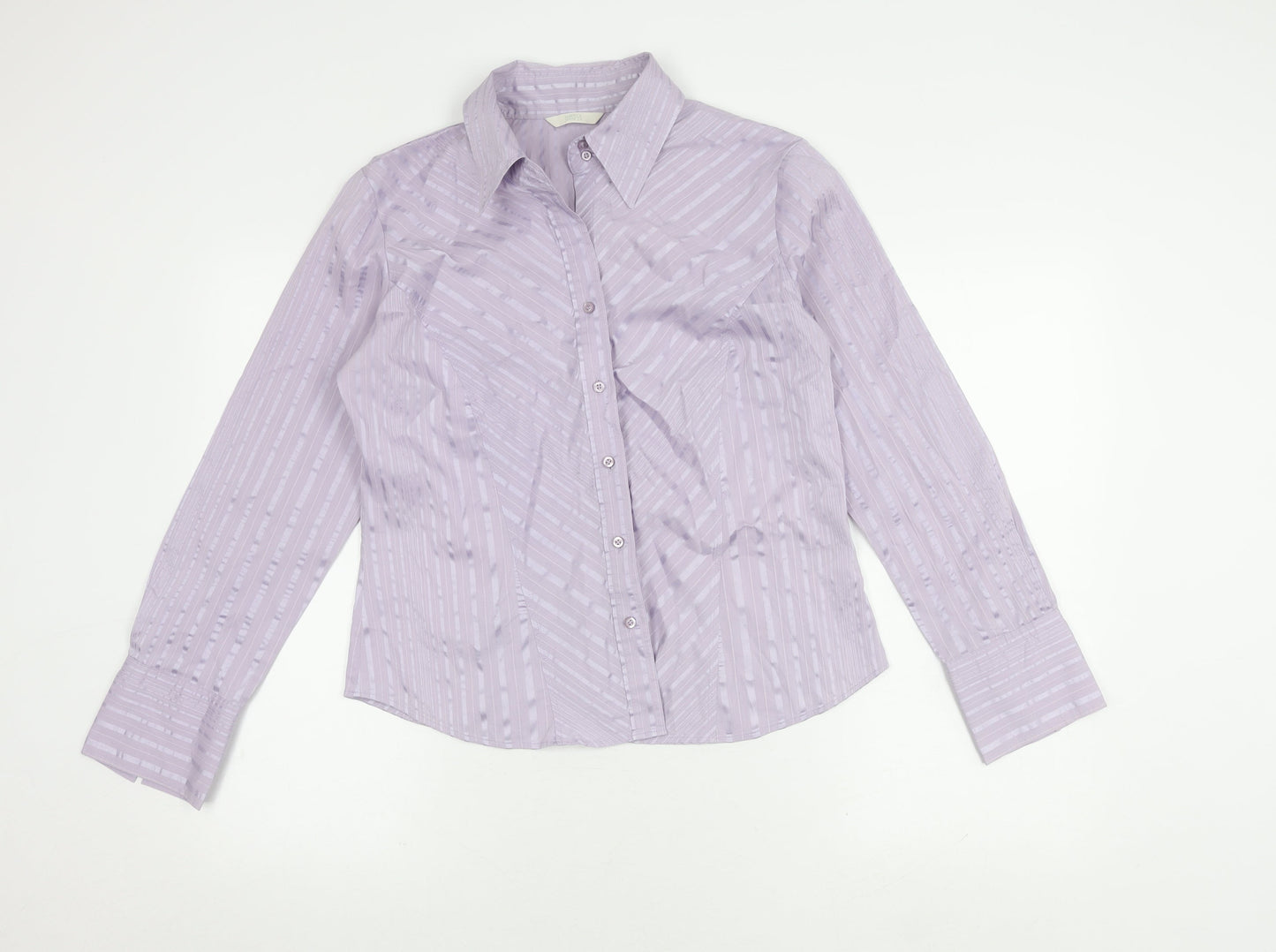 Womens UK Size 14 Marks and Spencer Purple Basic Button-Up