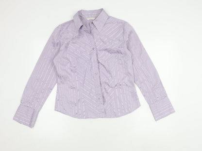 Womens UK Size 14 Marks and Spencer Purple Basic Button-Up