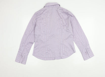 Womens UK Size 14 Marks and Spencer Purple Basic Button-Up