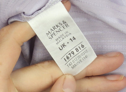 Womens UK Size 14 Marks and Spencer Purple Basic Button-Up