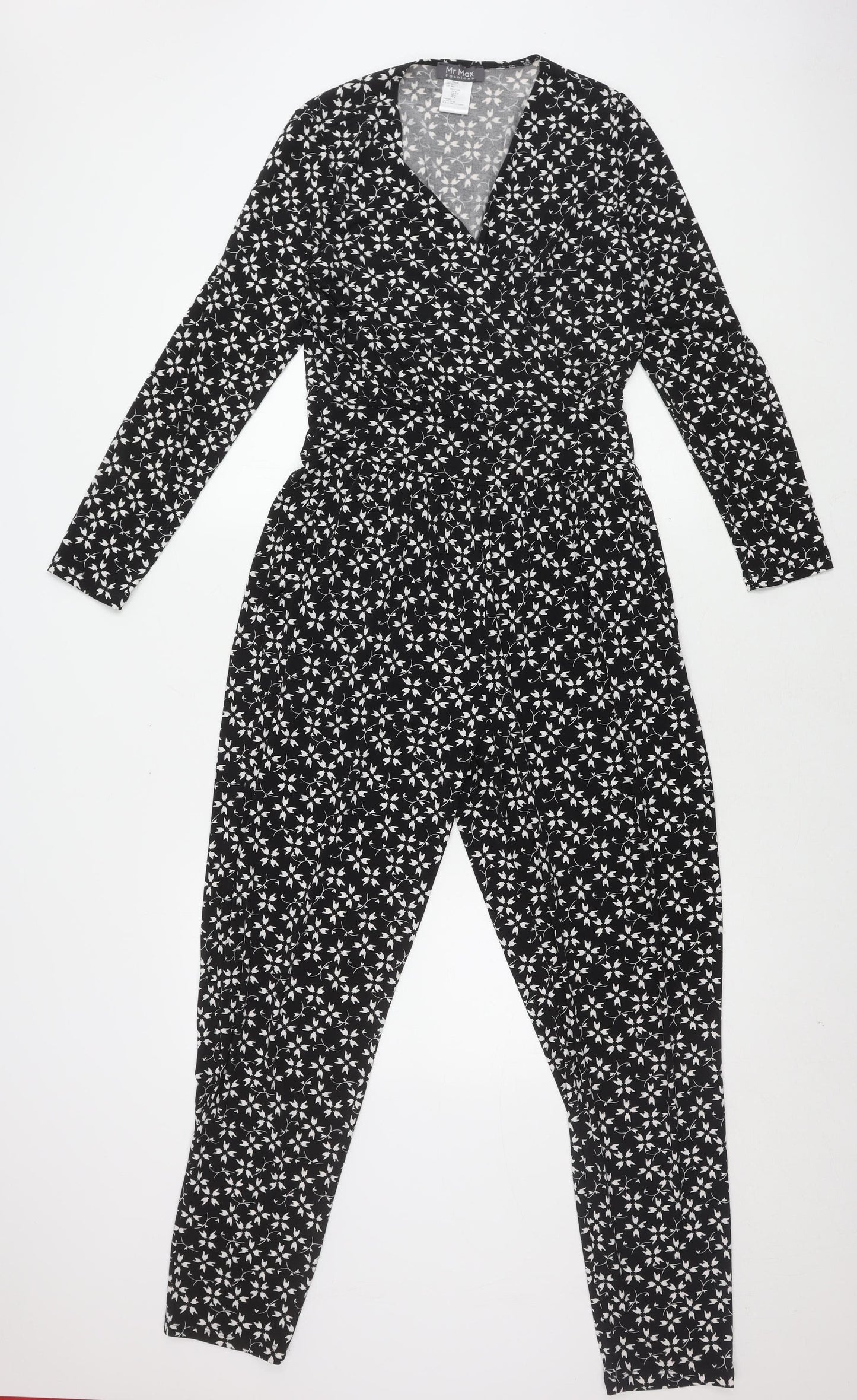 Mr Max Women's Black Floral Jumpsuit M