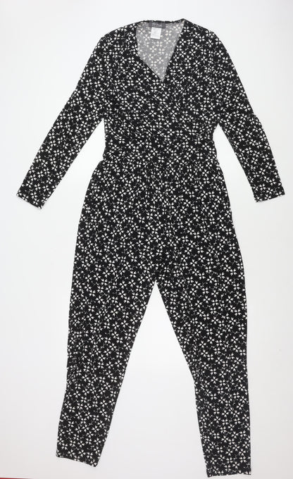 Mr Max Women's Black Floral Jumpsuit M